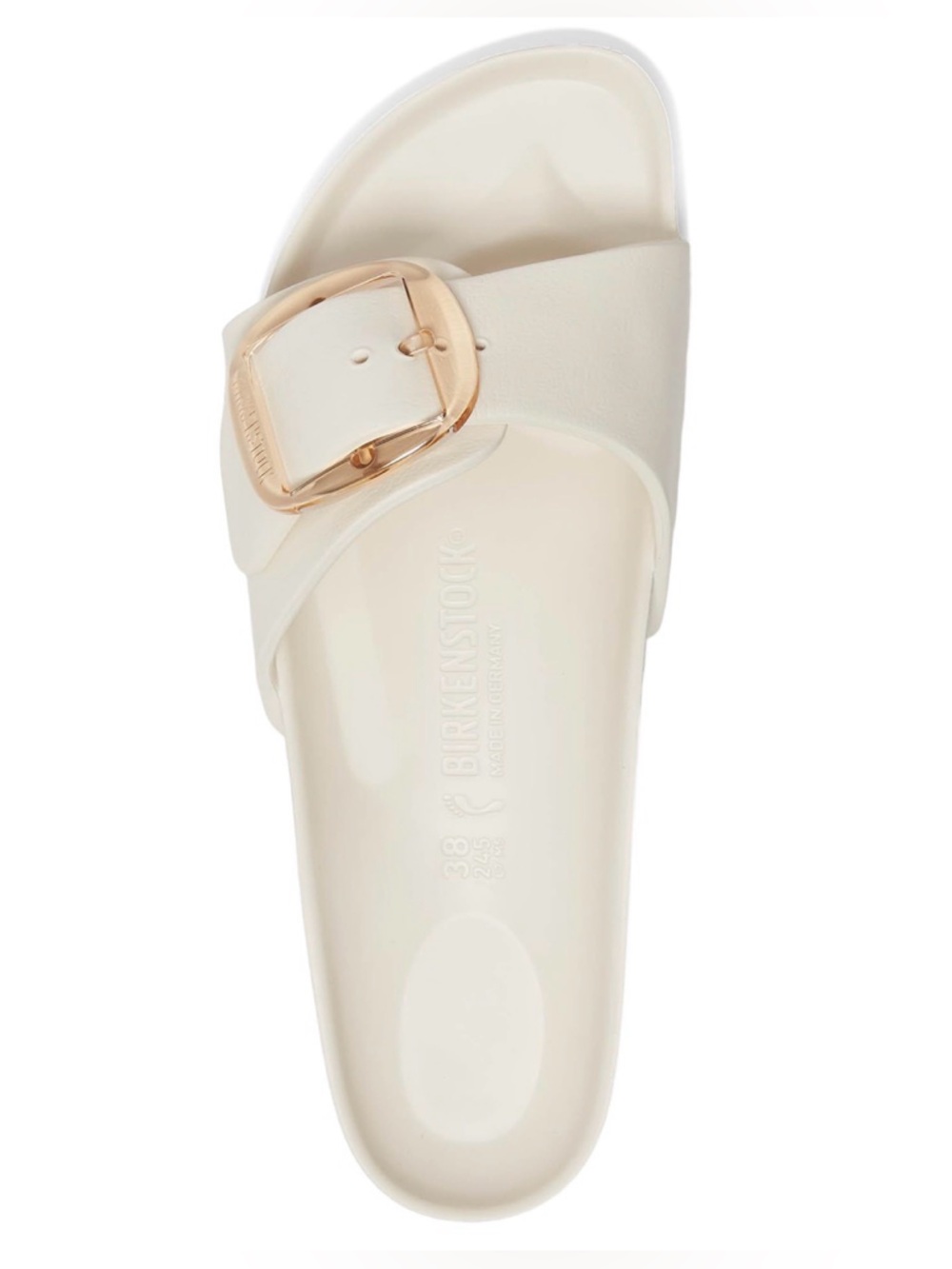 Birkenstock White EVA Madrid Sandals with Rose Gold Buckles - Picture 2 of 10